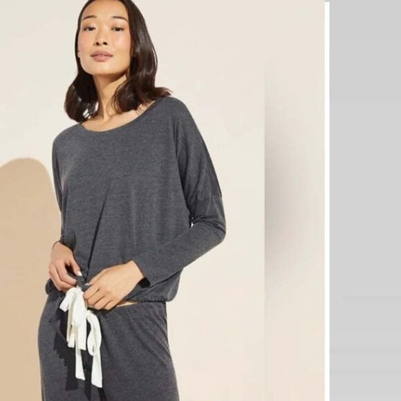 Eberjey Charcoal Gray Pajama Top - Picture 1 of 12